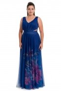 Long Sax Blue Plus Size Dress ST5253