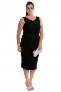 Short Black Oversized Evening Dress NZ8354