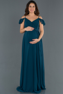 Long Oil Green Pregnancy Evening Dress ABU756