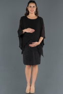 Short Black Pregnancy Evening Dress ABK503