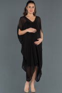 Short Black Pregnancy Evening Dress ABK504