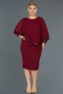 Burgundy Short Plus Size Evening Dress ABK629