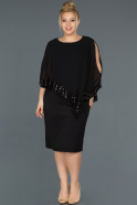 Short Black Oversized Evening Dress ABK740