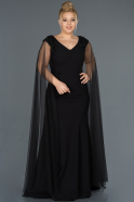 Long Black Plus Size Evening Dress ABU1136