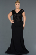 Long Black Oversized Evening Dress ABU1137