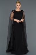 Long Black Plus Size Evening Dress ABU1135