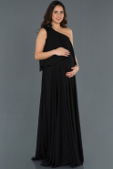Long Black Pregnancy Evening Dress ABU754