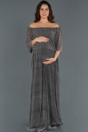 Long Anthracite Pregnancy Evening Dress ABU745