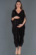 Short Black Pregnancy Evening Dress ABK505