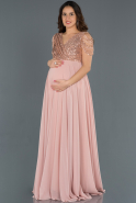Long Powder Color Pregnancy Evening Dress ABU747