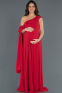 Red Long Pregnancy Evening Dress ABU751