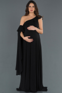 Black Long Pregnancy Evening Dress ABU751