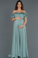 Long Turquoise Pregnancy Evening Dress ABU752
