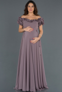 Long Lavender Pregnancy Evening Dress ABU752