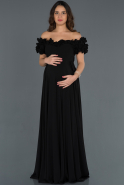 Long Black Pregnancy Evening Dress ABU752