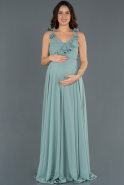 Long Turquoise Pregnancy Evening Dress ABU753