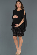 Short Black Pregnancy Evening Dress ABK506