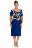 Short Sax Blue Oversized Evening Dress ALK5516