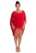 Short Red Oversized Evening Dress ALK5519