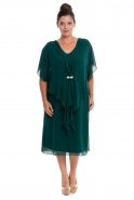 Short Emerald Green Oversized Evening Dress ALY5187