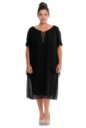 Short Black Oversized Evening Dress ALY6050