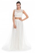 Long White Evening Dress ALY5403