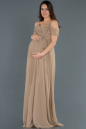 Mink Long Pregnancy Evening Dress ABU744