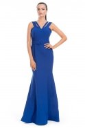 Long Sax Blue Evening Dress E3152