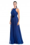 Long Sax Blue Evening Dress J1171
