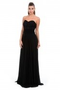Long Black Sweetheart Evening Dress E3186