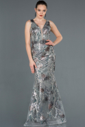 Long Grey Mermaid Evening Dress ABU1155