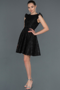 Black Short Laced Prom Gown ABK454
