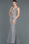 Grey Long Mermaid Prom Dress ABU1009