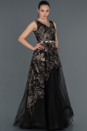Long Black Engagement Dress ABU1159