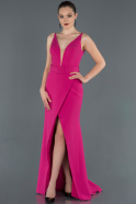 Front Short Back Long Fuchsia Prom Gown ABO050