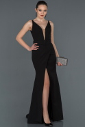Front Short Back Long Black Prom Gown ABO050