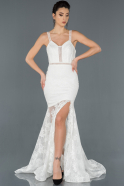 Tail White Laced Mermaid Prom Dress ABU1174