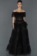 Long Black Engagement Dress ABU632