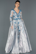 Blue Long Evening Dress ABU851