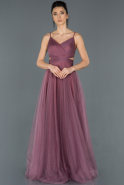 Long Rose Colored Prom Gown ABU1177