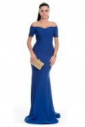 Long Sax Blue Evening Dress C7050