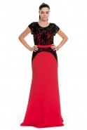 Long Black-Red Evening Dress ALK6028