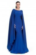 Long Sax Blue Evening Dress C7069