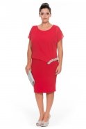 Short Red Plus Size Dress ALK6003