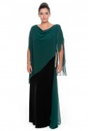 Long Black-Emerald Green Oversized Evening Dress ALY6430