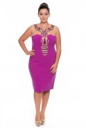 Short Purple Oversized Evening Dress O8191
