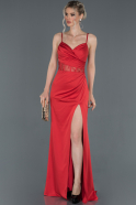 Long Red Satin Mermaid Prom Dress ABU1206