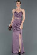 Long Lavender Satin Mermaid Prom Dress ABU1206