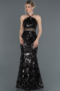 Long Black Engagement Dress ABU1209