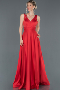 Long Red Satin Prom Gown ABU1210